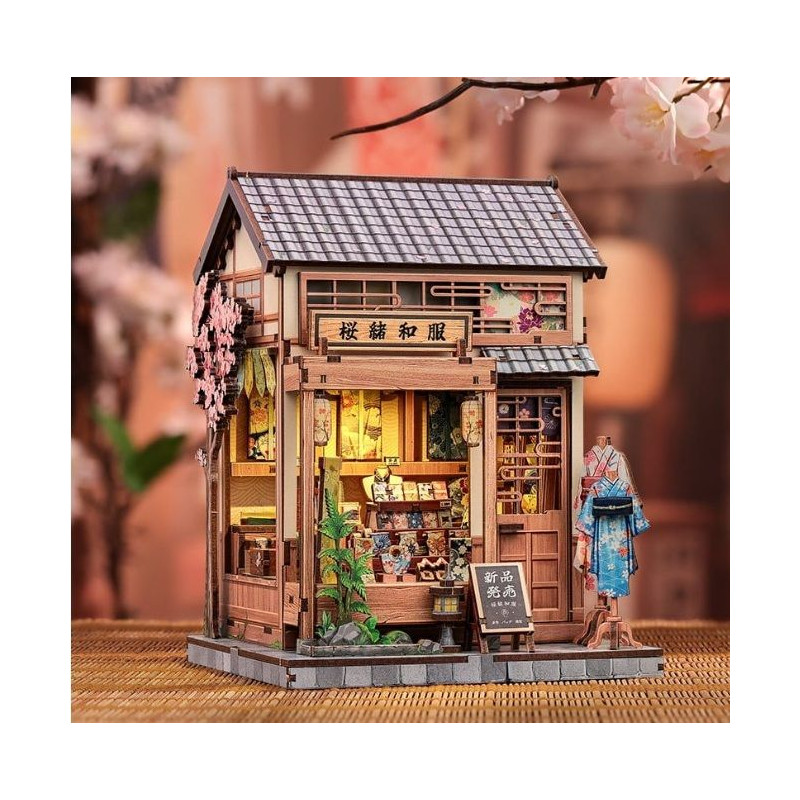 Maqueta Sujeta Libros Kit Miniature House Sakura O Kimono Shop 19 x 14 cm | Accesorios | Gameria