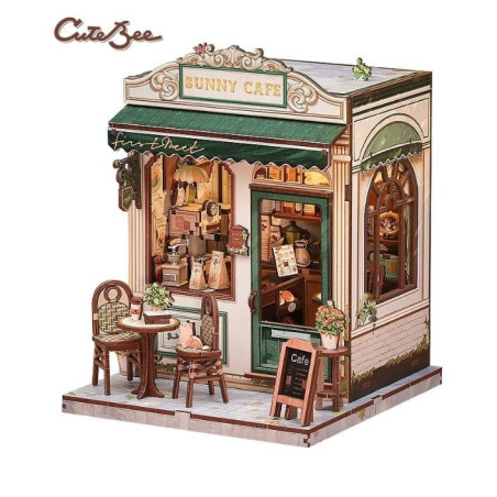Maqueta Sujeta Libros Kit Miniature House Sunny Cafe 20 x 16 cm
