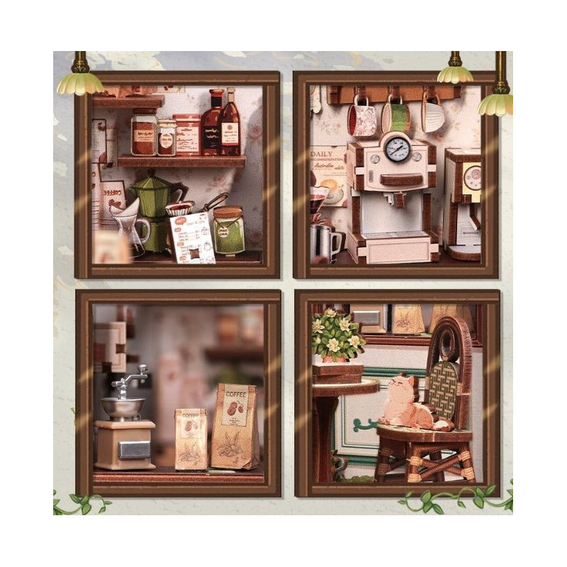 Maqueta Sujeta Libros Kit Miniature House Sunny Cafe 20 x 16 cm | Accesorios | Gameria
