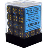 Dados Chessex Signature 12mm D6 with Pips Dice Blocks Lustrous Shadow w/Gold (36 Unidades)