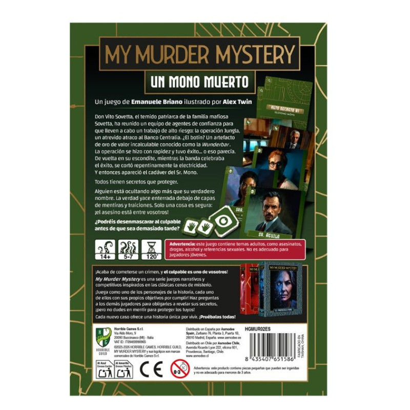 My Murder Mystery  Un mono muerto | Juegos de Mesa | Gameria