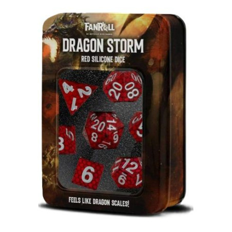 Dados Fanroll Dragon Storm Sharp Edge Silicone Red Dragon Scales (7)