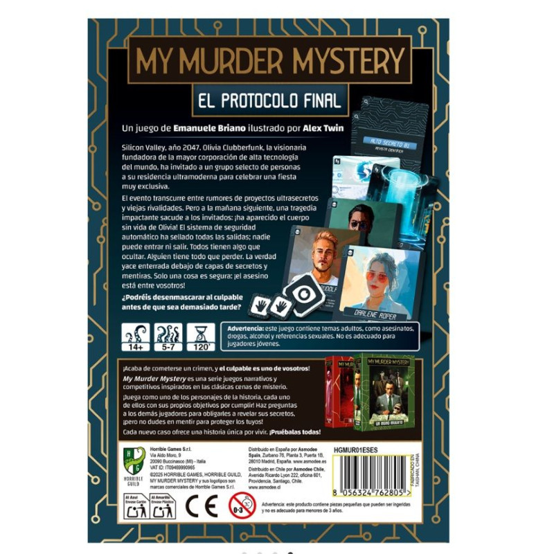 My Murder Mystery El protocolo final | Juegos de Mesa | Gameria