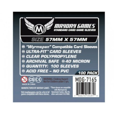 Fundas Mayday 57X57 Mm Wyrmspan 100 Unidades