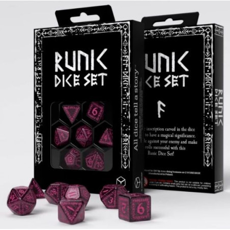Dados Runic Shimmering Black & Magenta