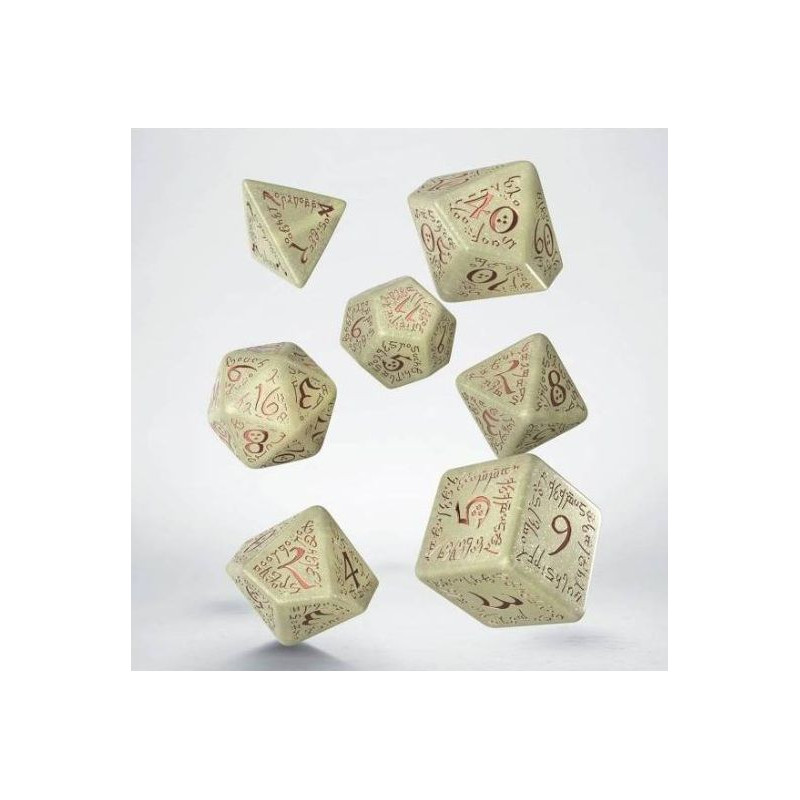 Dados Q Workshop Elvish  Shimmering beige & copper Jumbo Dice Set | Accesorios | Gameria