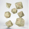 Dados Q Workshop Elvish  Shimmering beige & copper Jumbo Dice Set